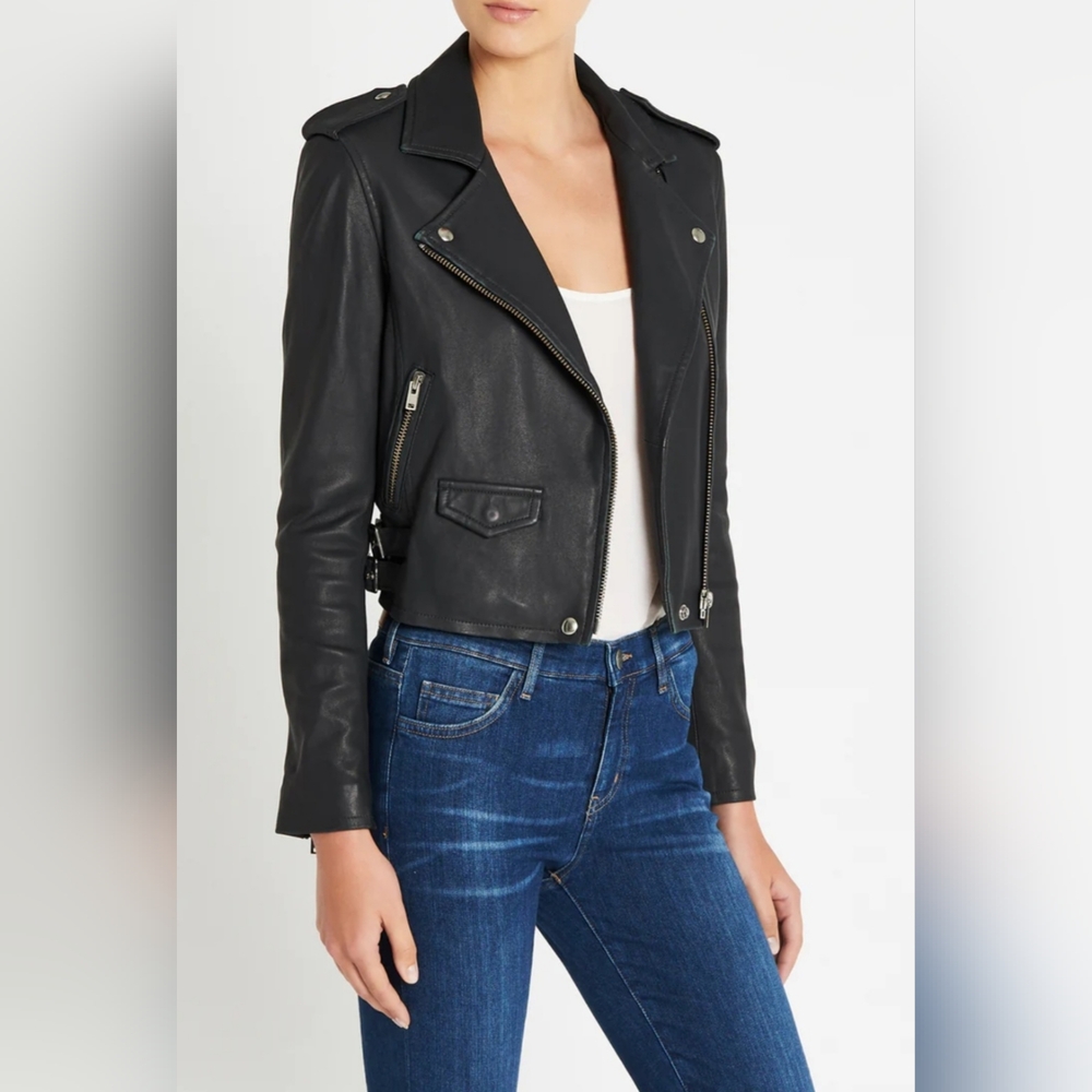 IRO Ashville Lambskin Leather Jacket Size 36 Size Small
